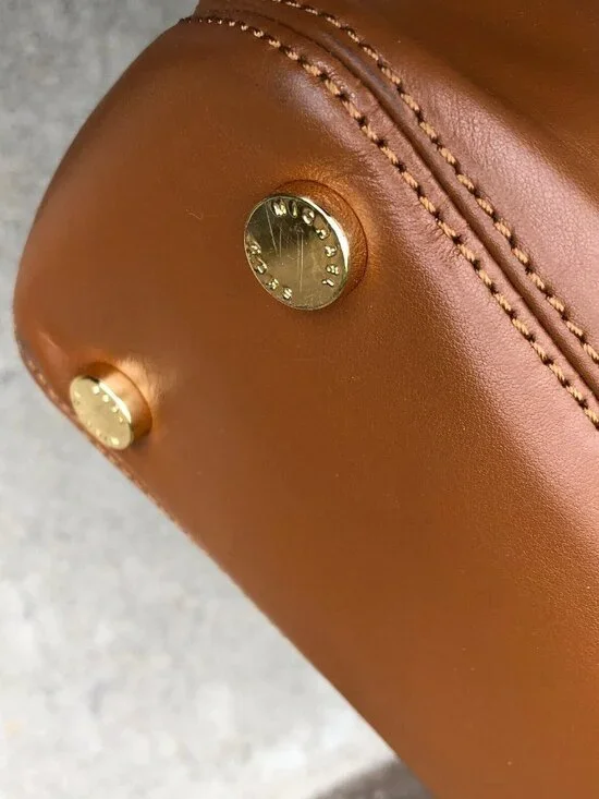 MICHAEL KORS Florence Satchel Purse Leather Brown Top Handle Hand Bag Shoulder - Picture 14 of 16